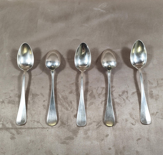 Ensemble de 5 cuillères Christofle en métal argenté Modèle Uniplat Made in France