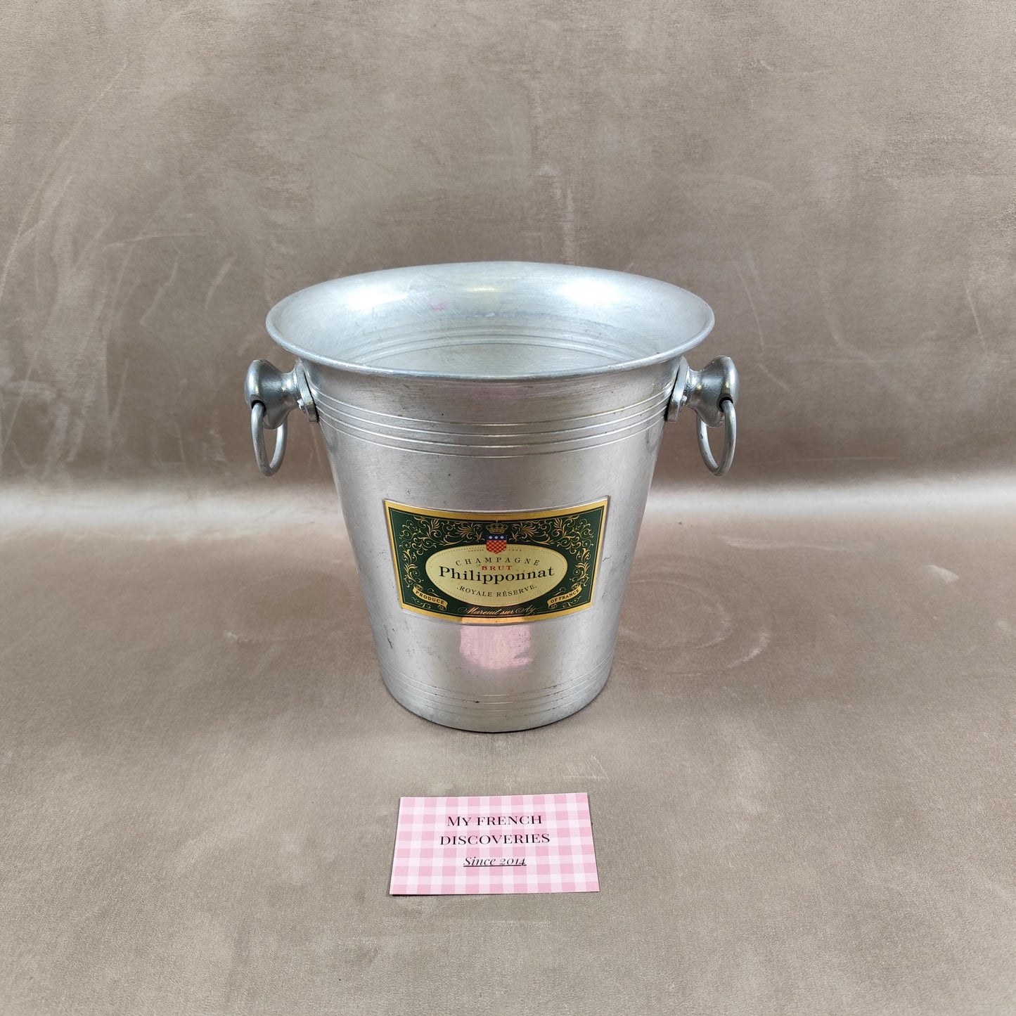 Seau à champagne Philipponnat en aluminium Royale Réserve Publicitaire Vintage