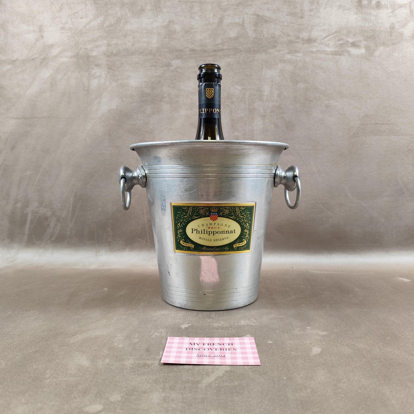 Seau à champagne Philipponnat en aluminium Royale Réserve Publicitaire Vintage