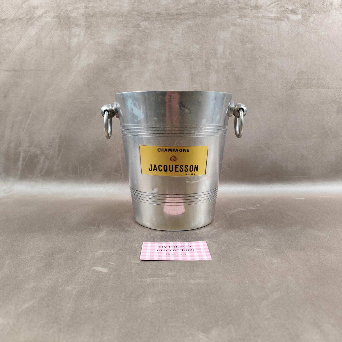 Seau à champagne Jacquesson en aluminium Publicitaire Vintage