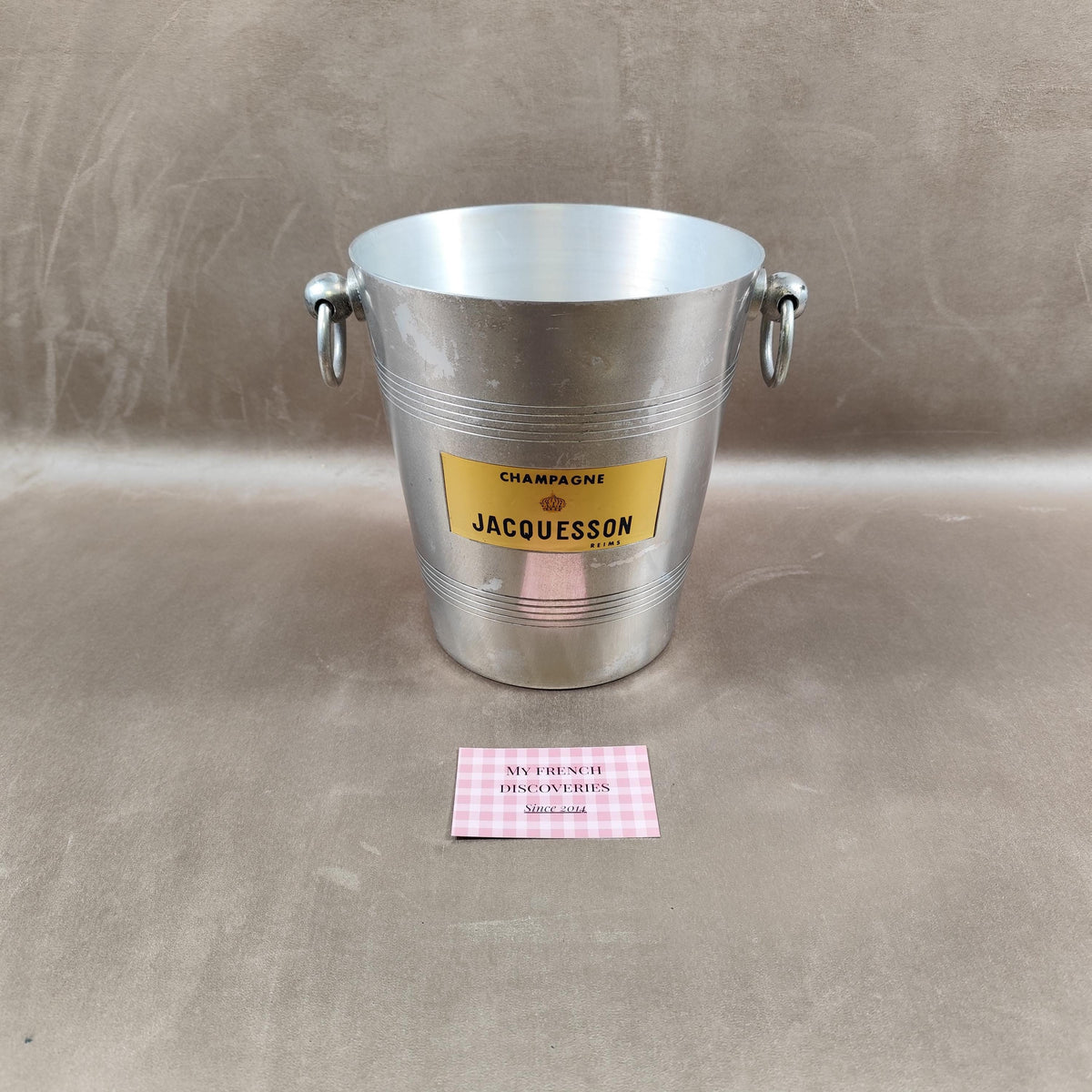 Seau à champagne Jacquesson en aluminium Publicitaire Vintage