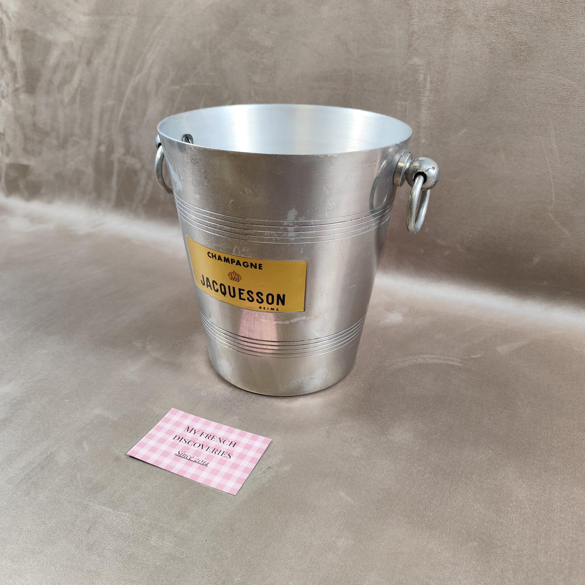 Seau à champagne Jacquesson en aluminium Publicitaire Vintage
