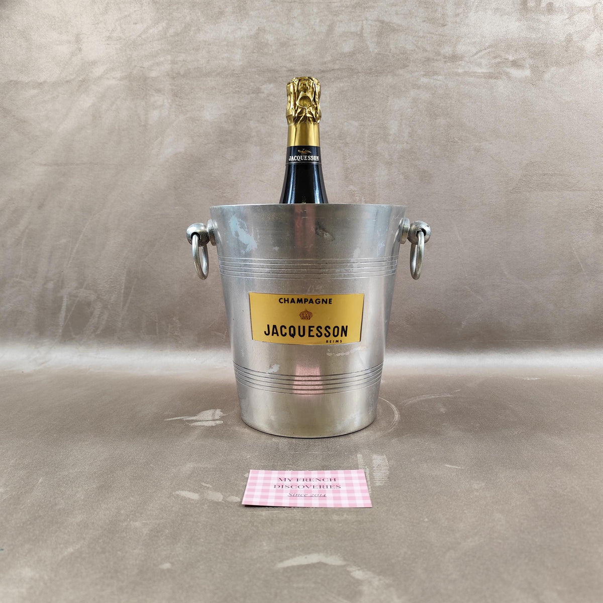 Seau à champagne Jacquesson en aluminium Publicitaire Vintage