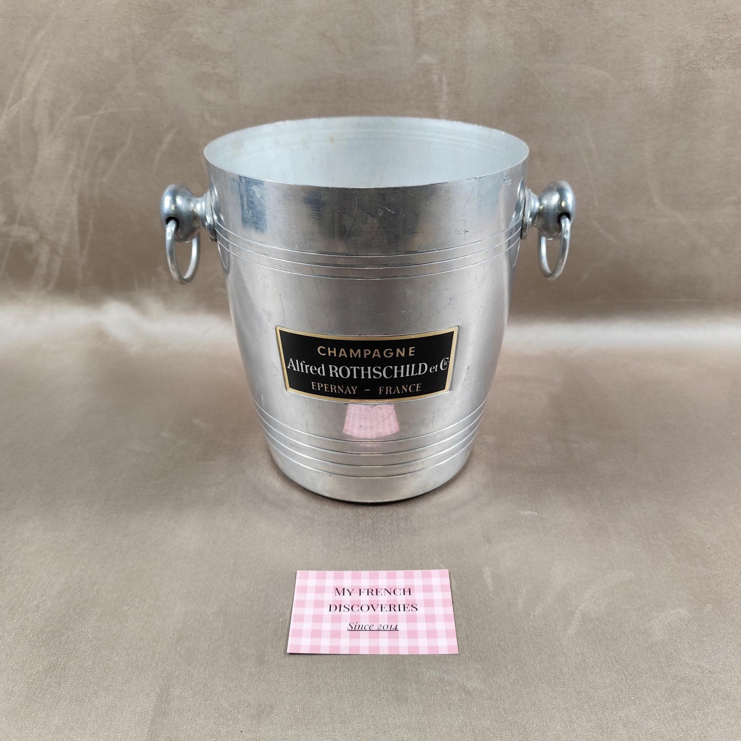 Seau à champagne Alfred Rothschild et Cie en aluminium Épernay Vintage