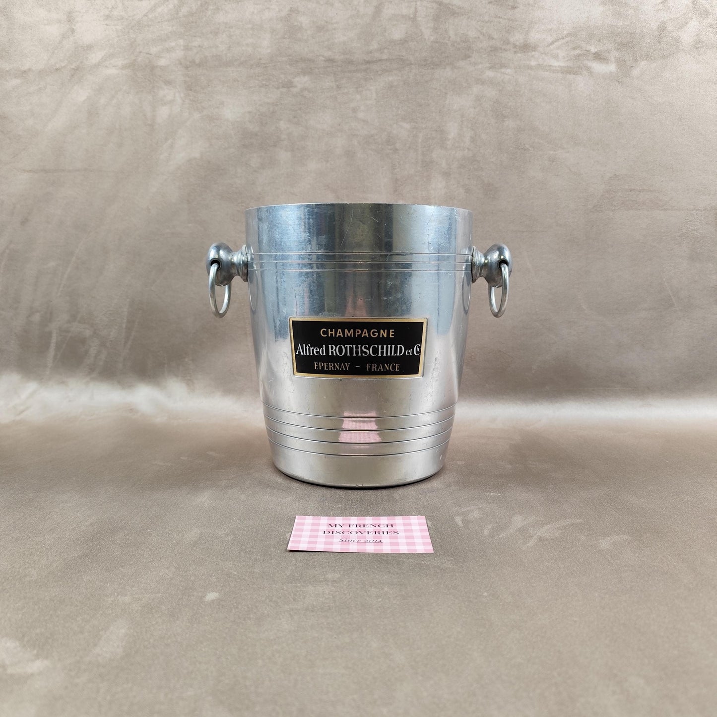 Seau à champagne Alfred Rothschild et Cie en aluminium Épernay Vintage