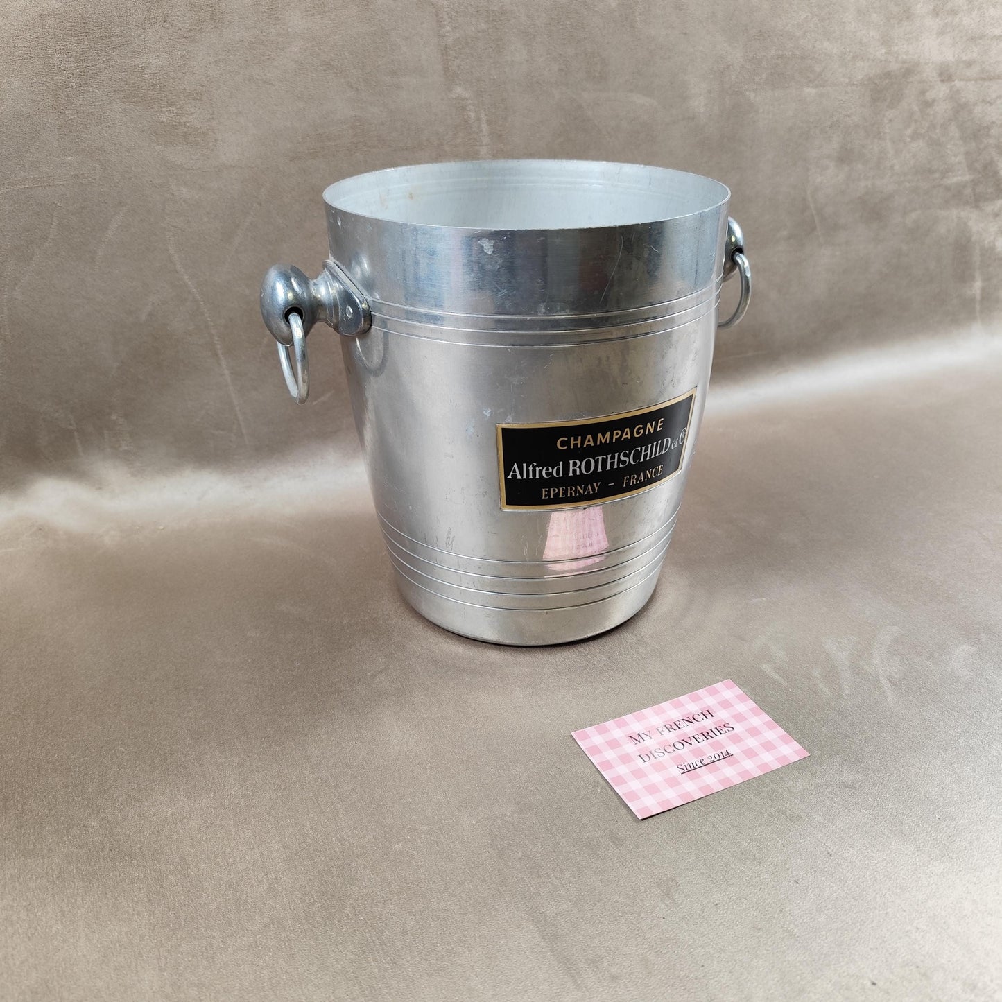 Seau à champagne Alfred Rothschild et Cie en aluminium Épernay Vintage