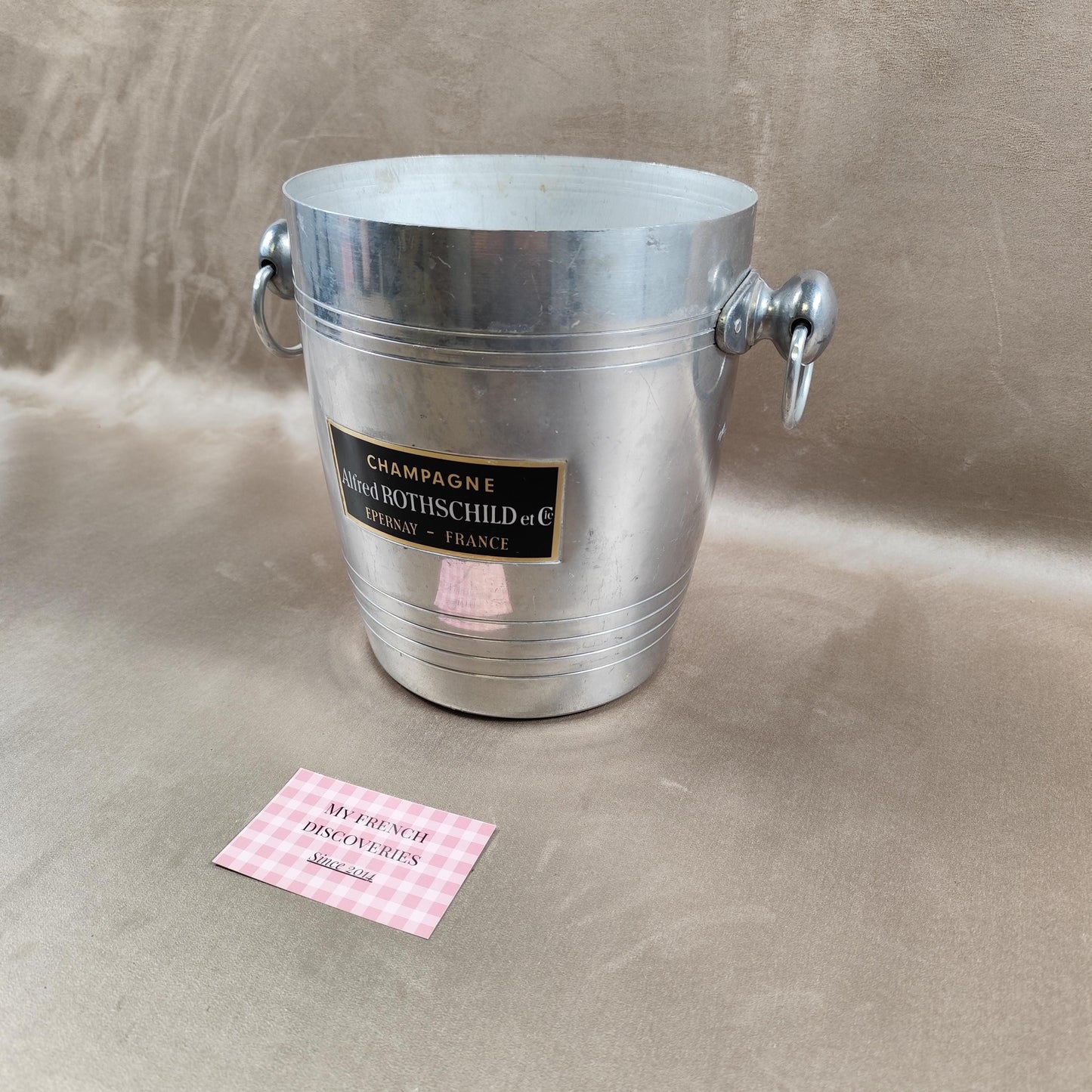 Seau à champagne Alfred Rothschild et Cie en aluminium Épernay Vintage