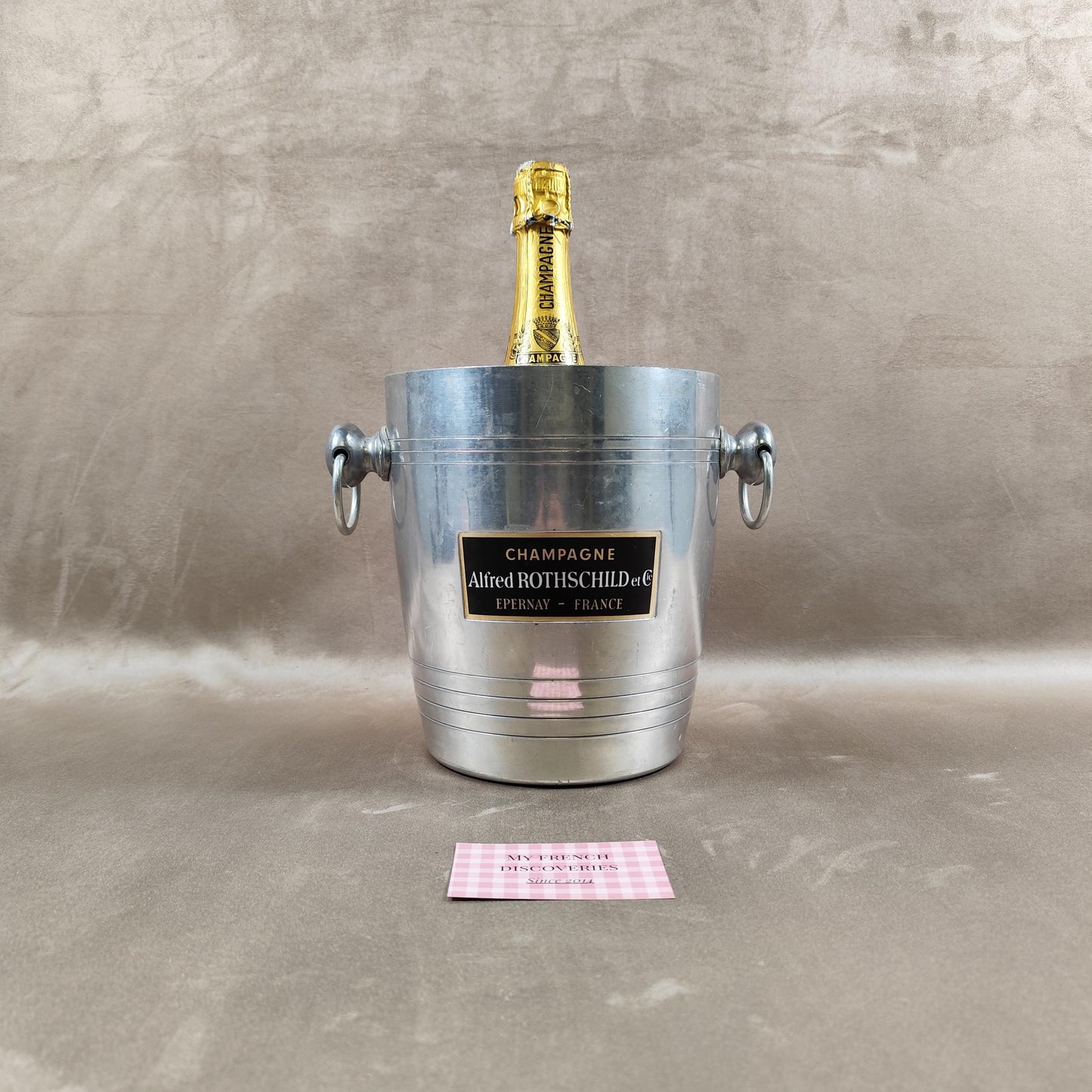 Seau à champagne Alfred Rothschild et Cie en aluminium Épernay Vintage