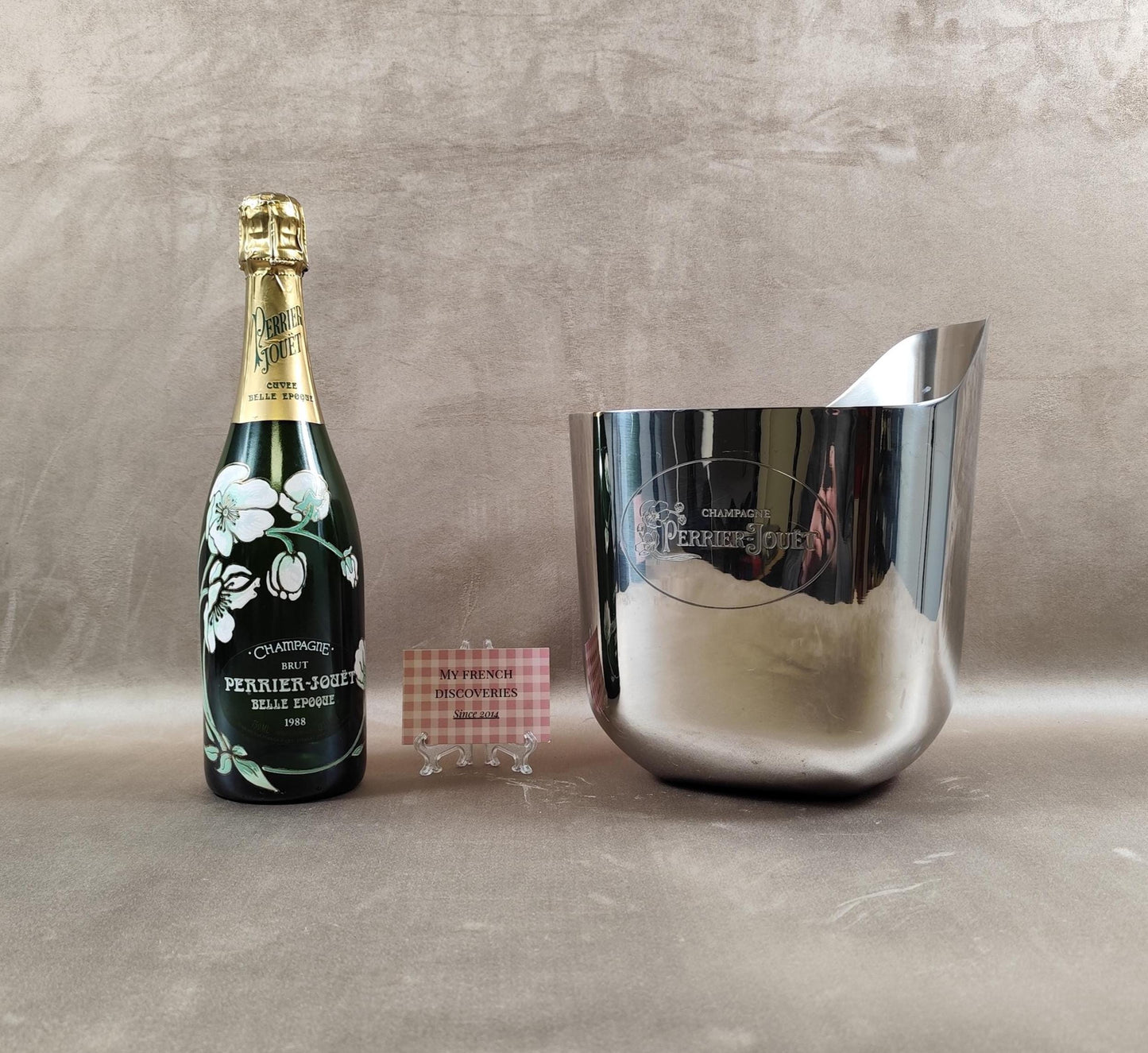 Seau à champagne Perrier-Jouët Anémone en acier inoxydable Design iconique Luxe