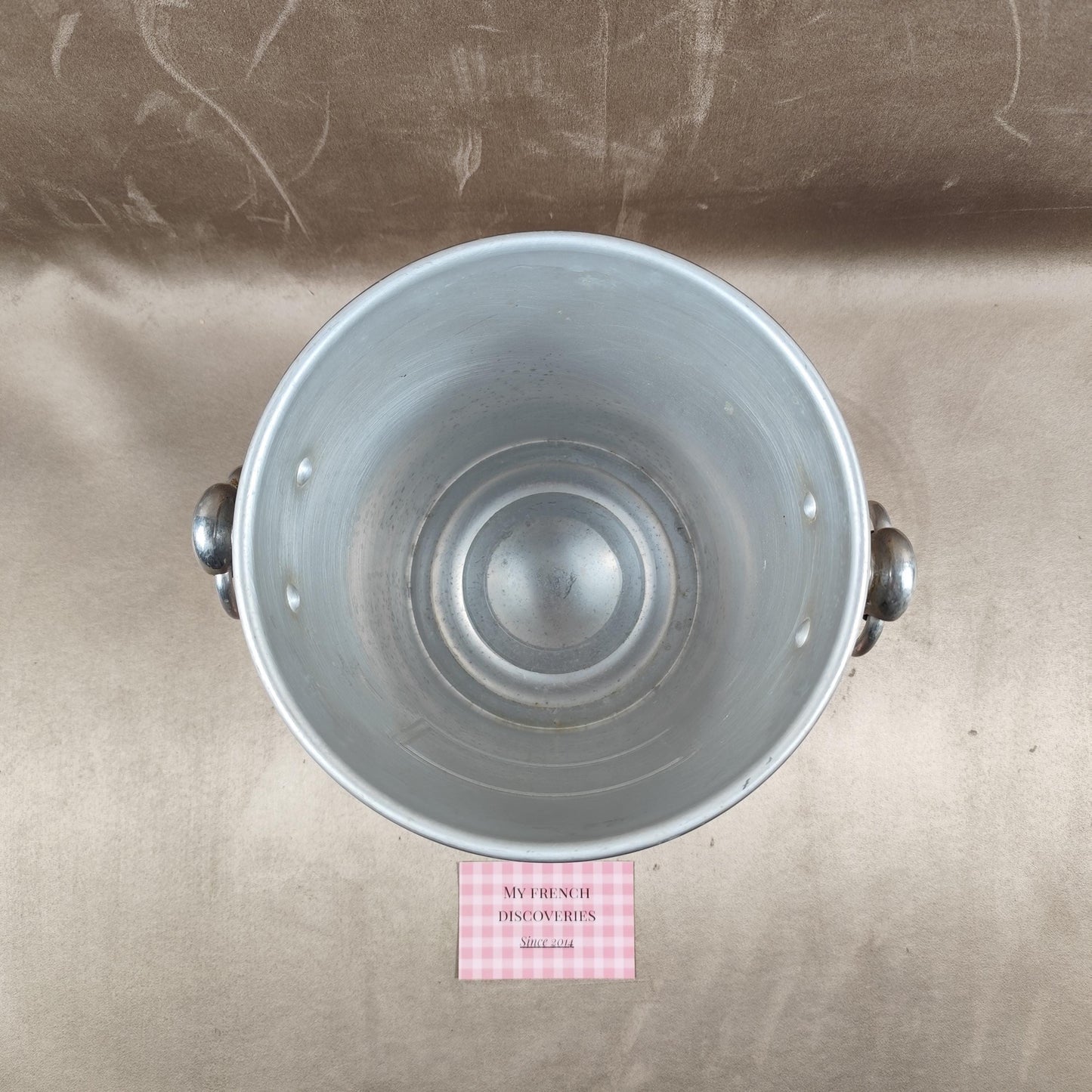 Seau à champagne De Venoge & Cie en aluminium Publicitaire Vintage