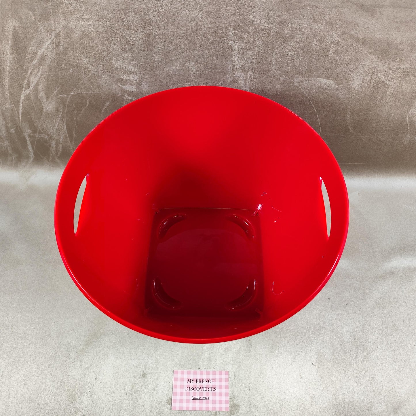Seau à champagne Tsarine en plastique rouge Grand modèle publicitaire Vintage