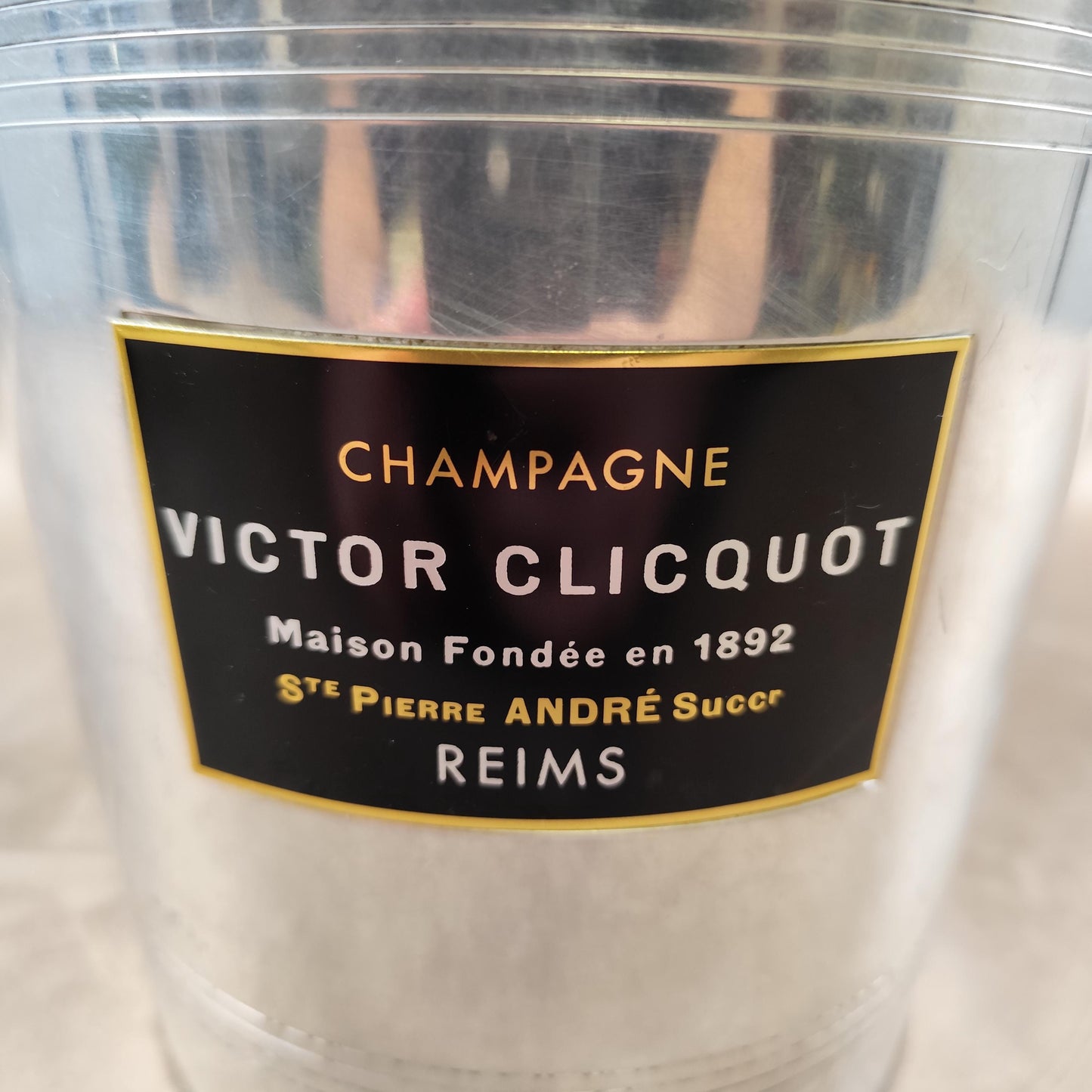 Seau à champagne Victor Clicquot ancien Reims Aluminium vintage