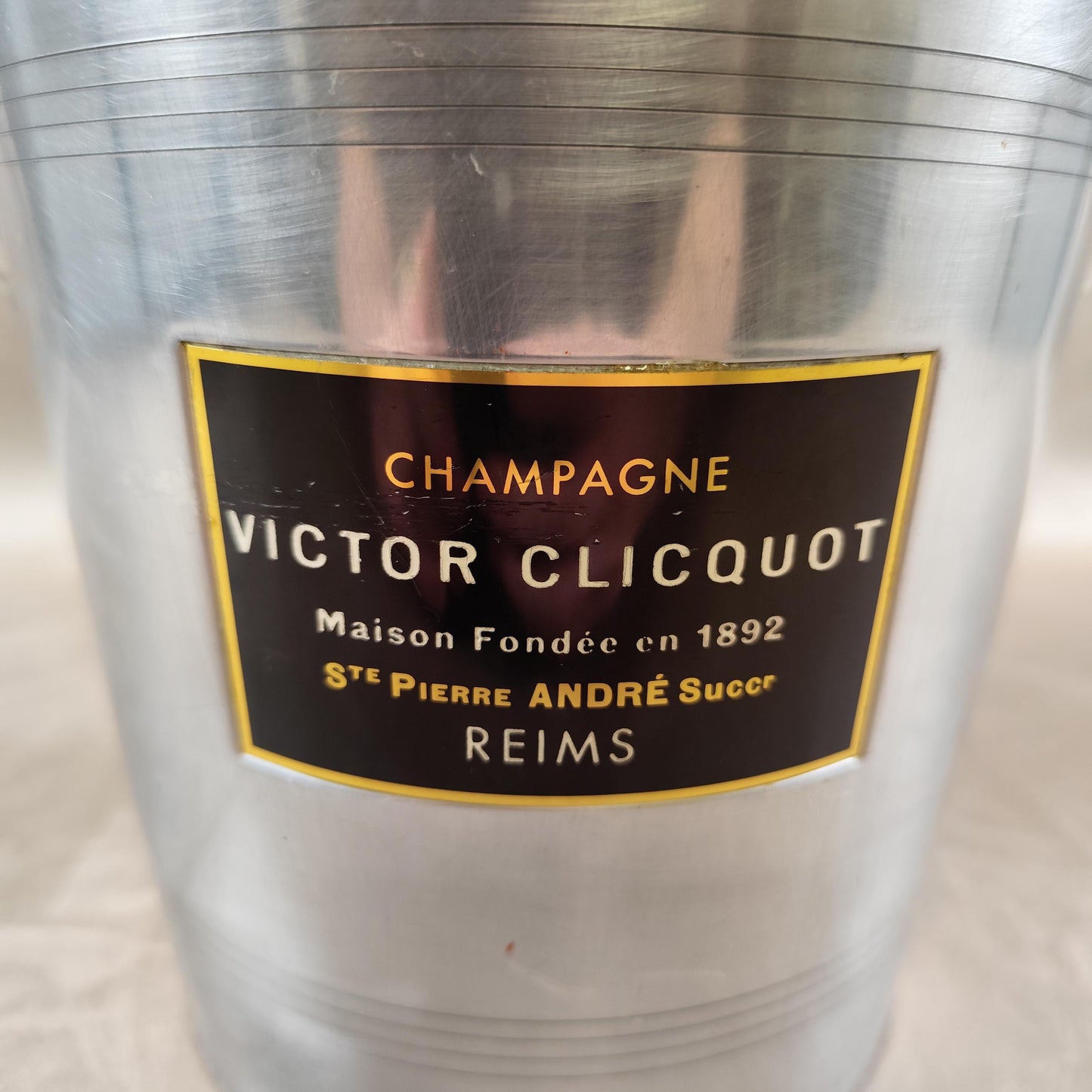 Seau à champagne Victor Clicquot en aluminium Reims Vintage