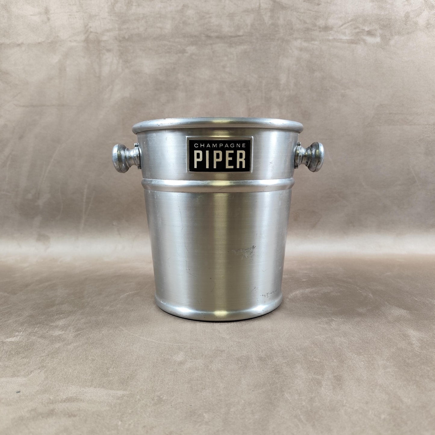 Seau à champagne Piper vintage en aluminium Seau publicitaire ancien