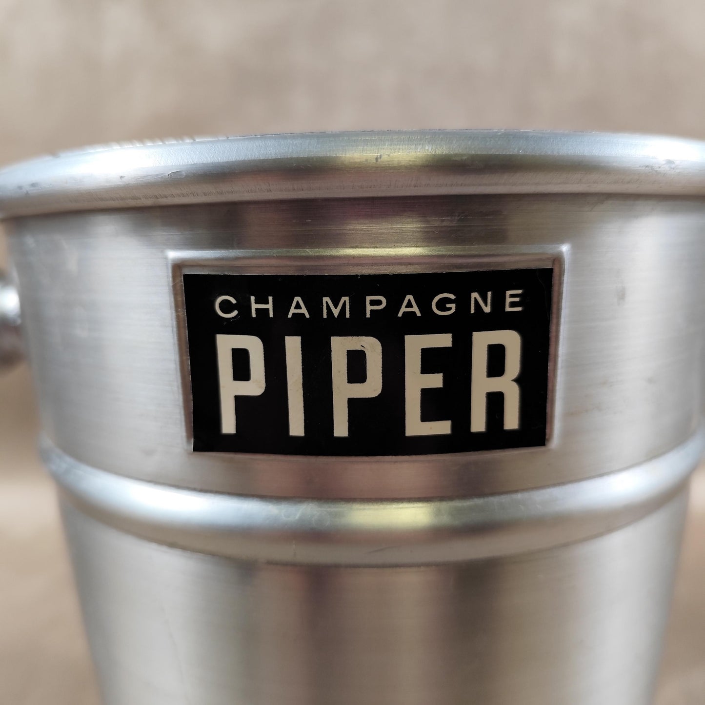 Seau à champagne Piper vintage en aluminium Seau publicitaire ancien