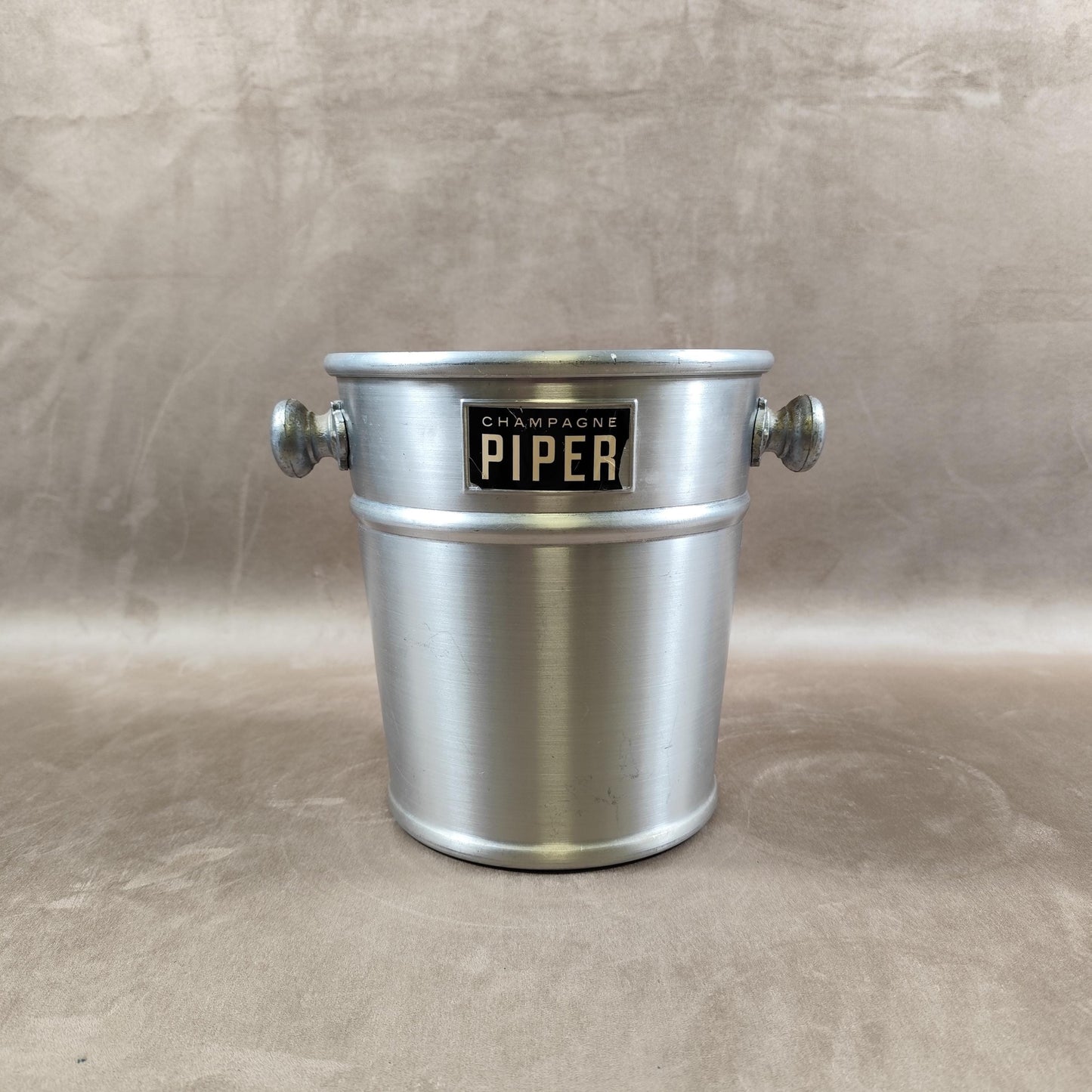 Seau à champagne Piper vintage en aluminium Seau publicitaire ancien
