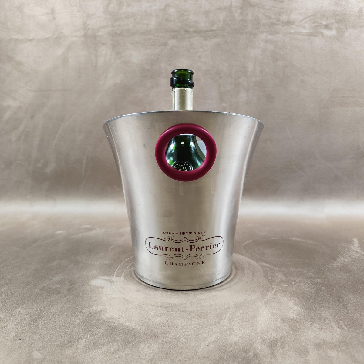 Seau à champagne Laurent-Perrier en métal argenté Modèle Argit Vintage