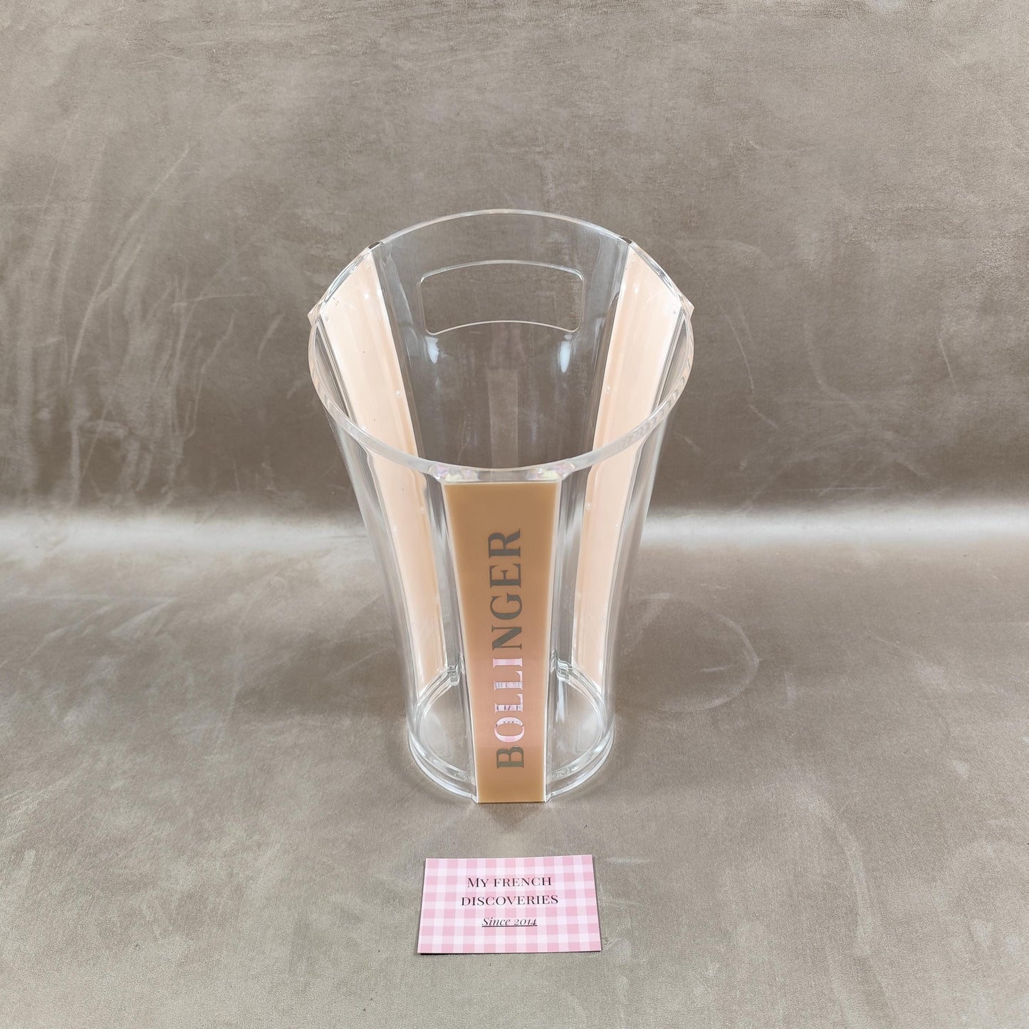 Seau à champagne Bollinger en plastique transparent Grand modèle Publicitaire