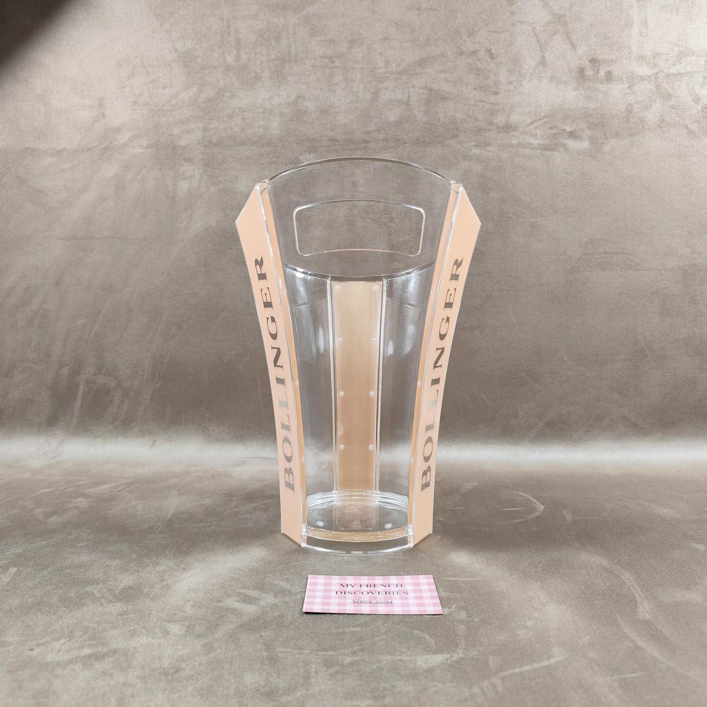 Seau à champagne Bollinger en plastique transparent Grand modèle Publicitaire
