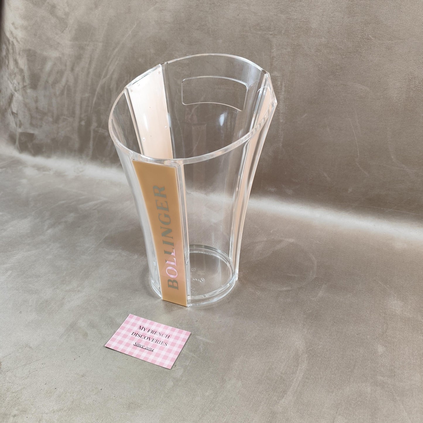 Seau à champagne Bollinger en plastique transparent Grand modèle Publicitaire