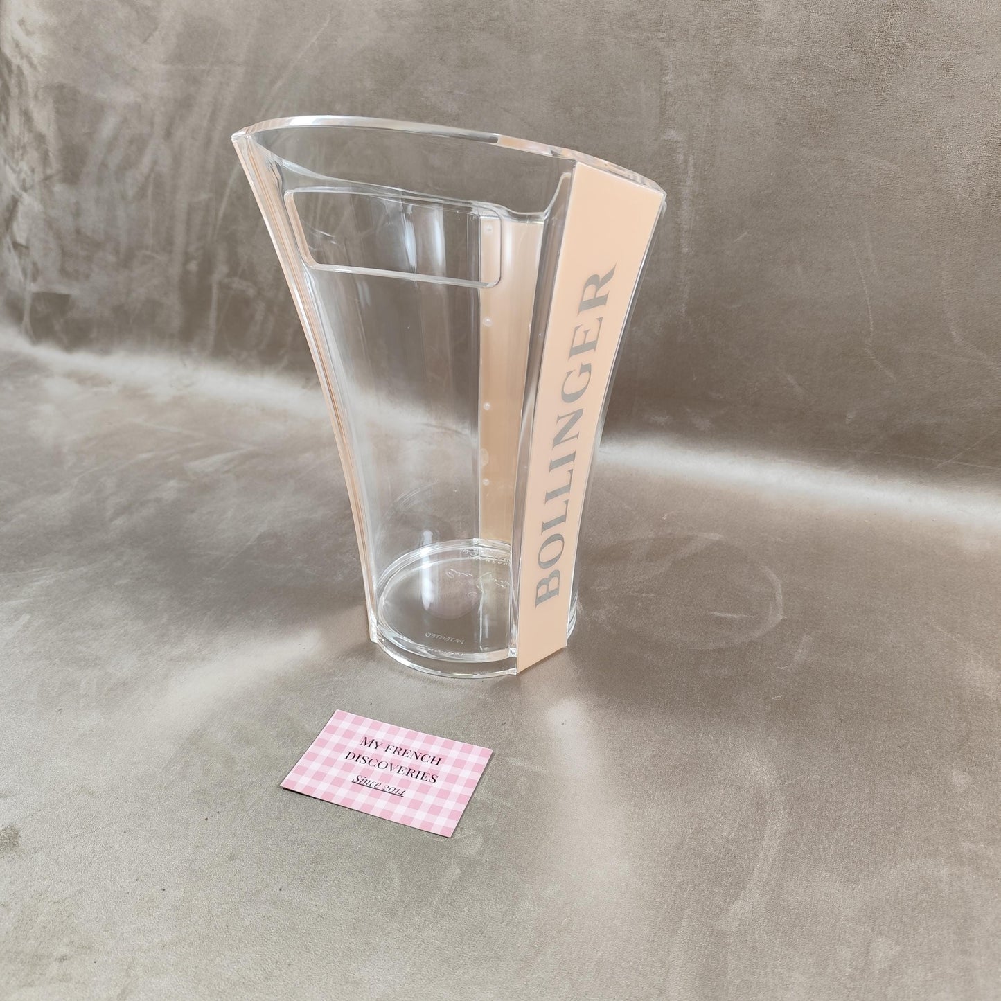 Seau à champagne Bollinger en plastique transparent Grand modèle Publicitaire