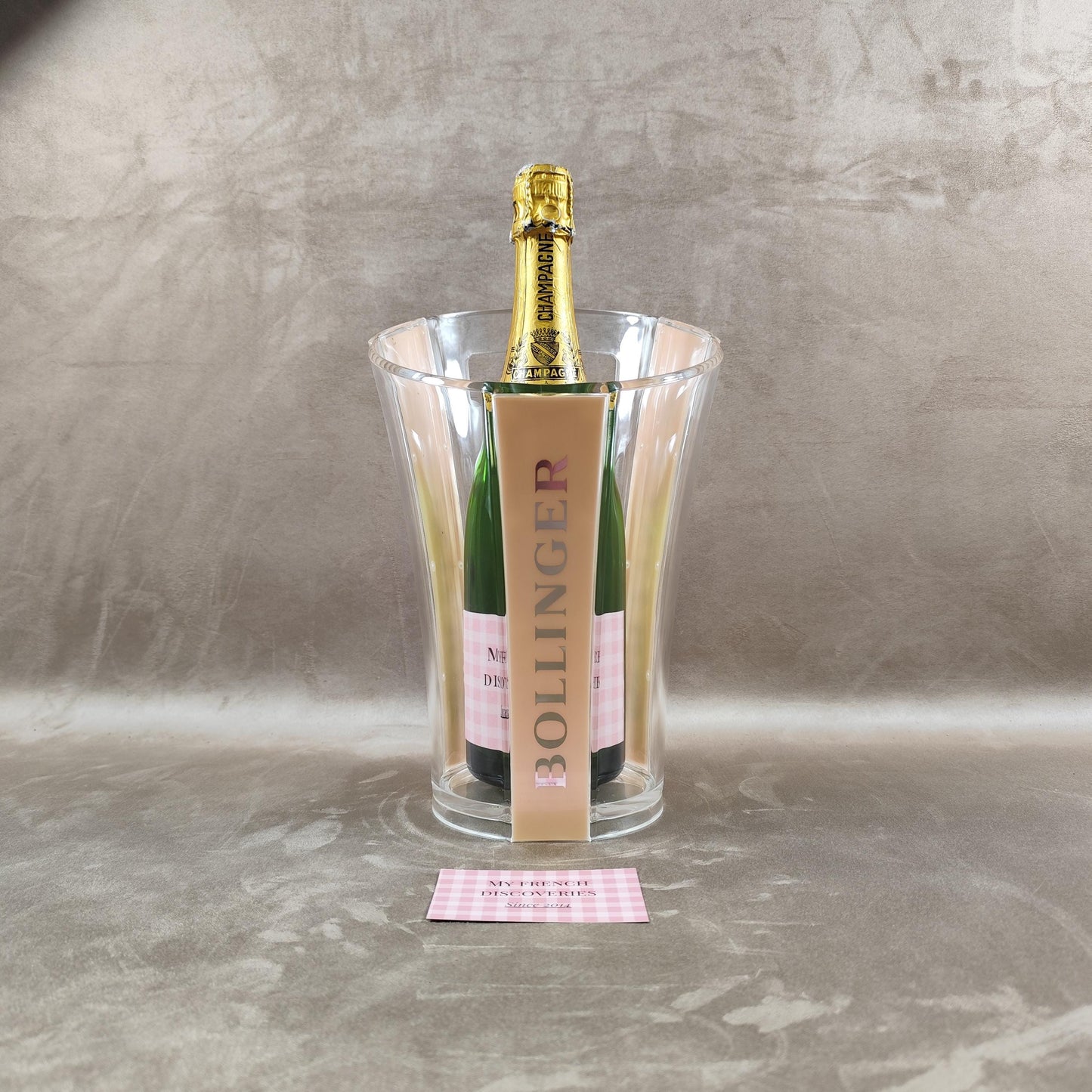 Seau à champagne Bollinger en plastique transparent Grand modèle Publicitaire