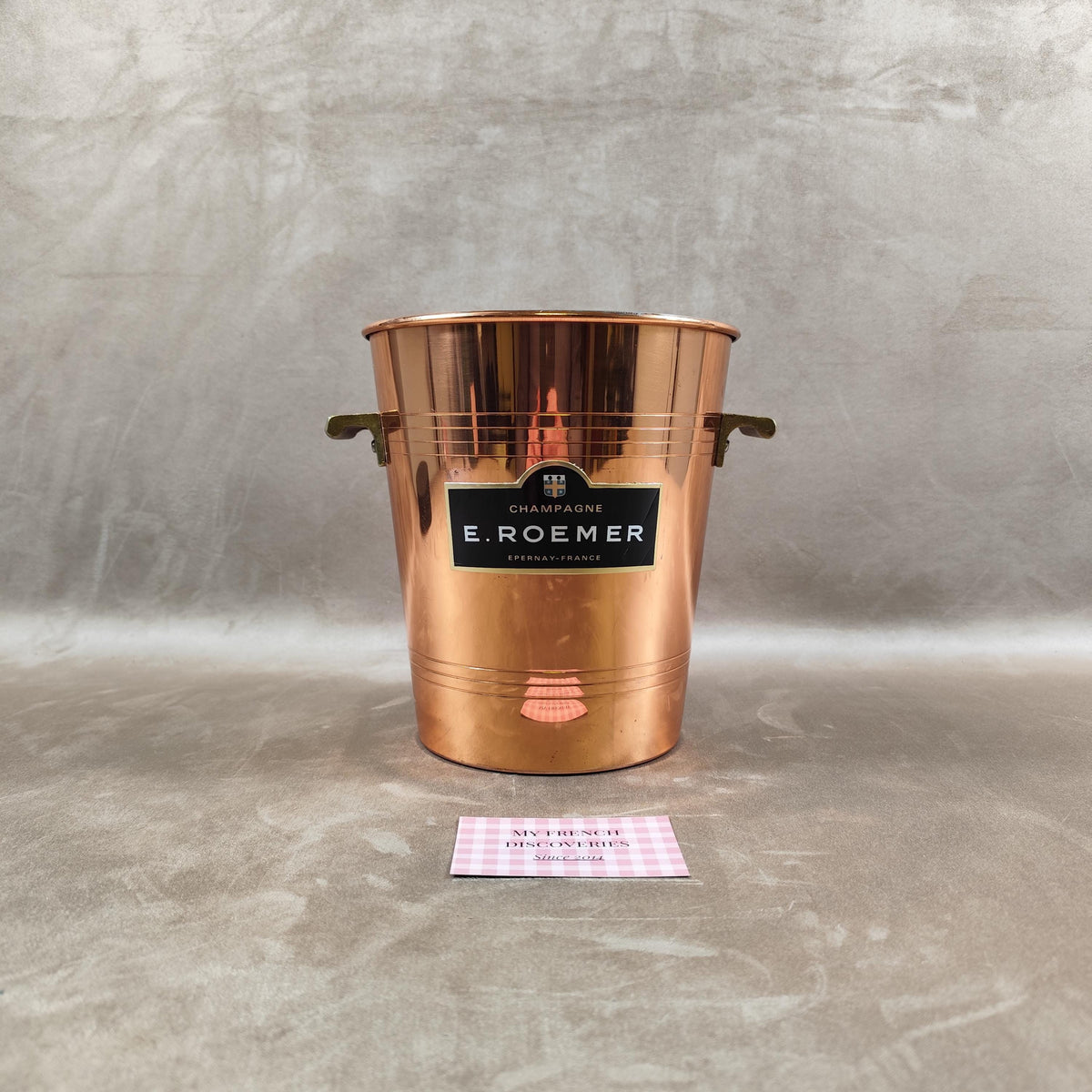 Seau à champagne E. Roemer couleur cuivre Publicitaire Épernay