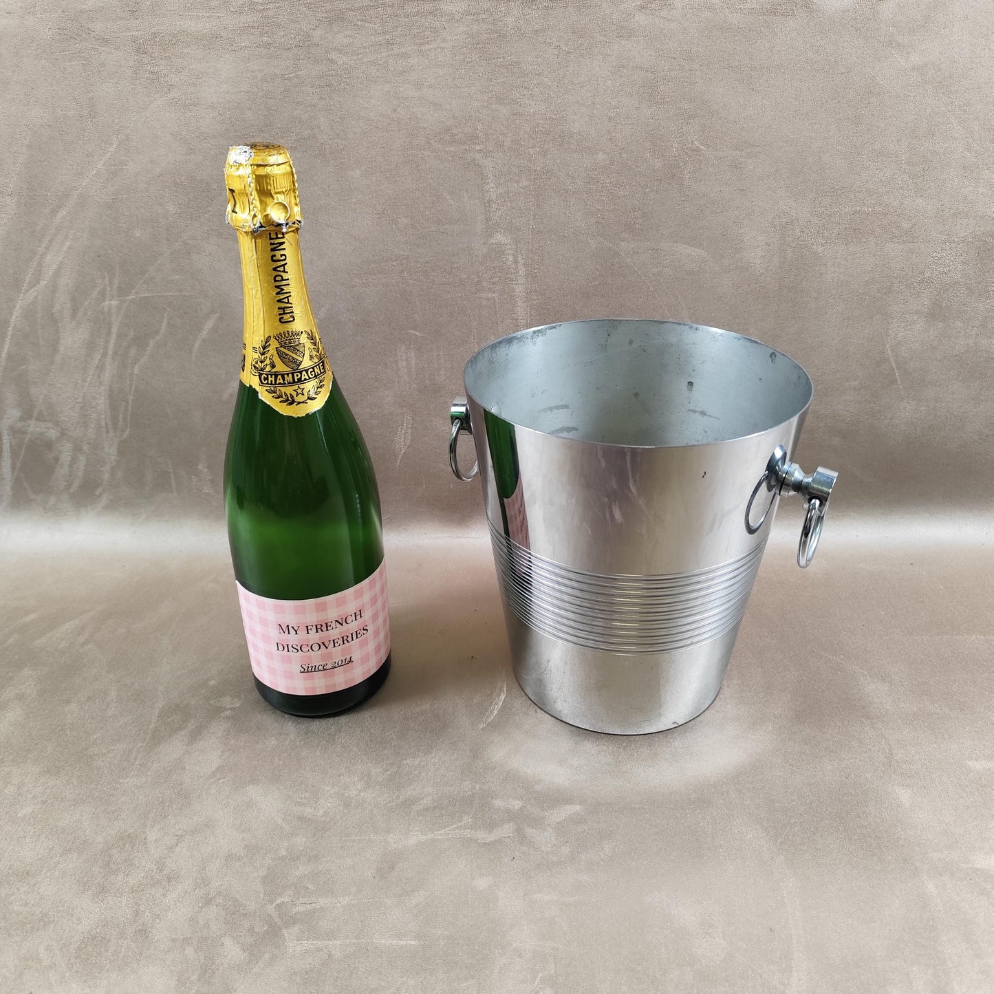 Seau à champagne André Leroy en inox Seau à glace vintage français