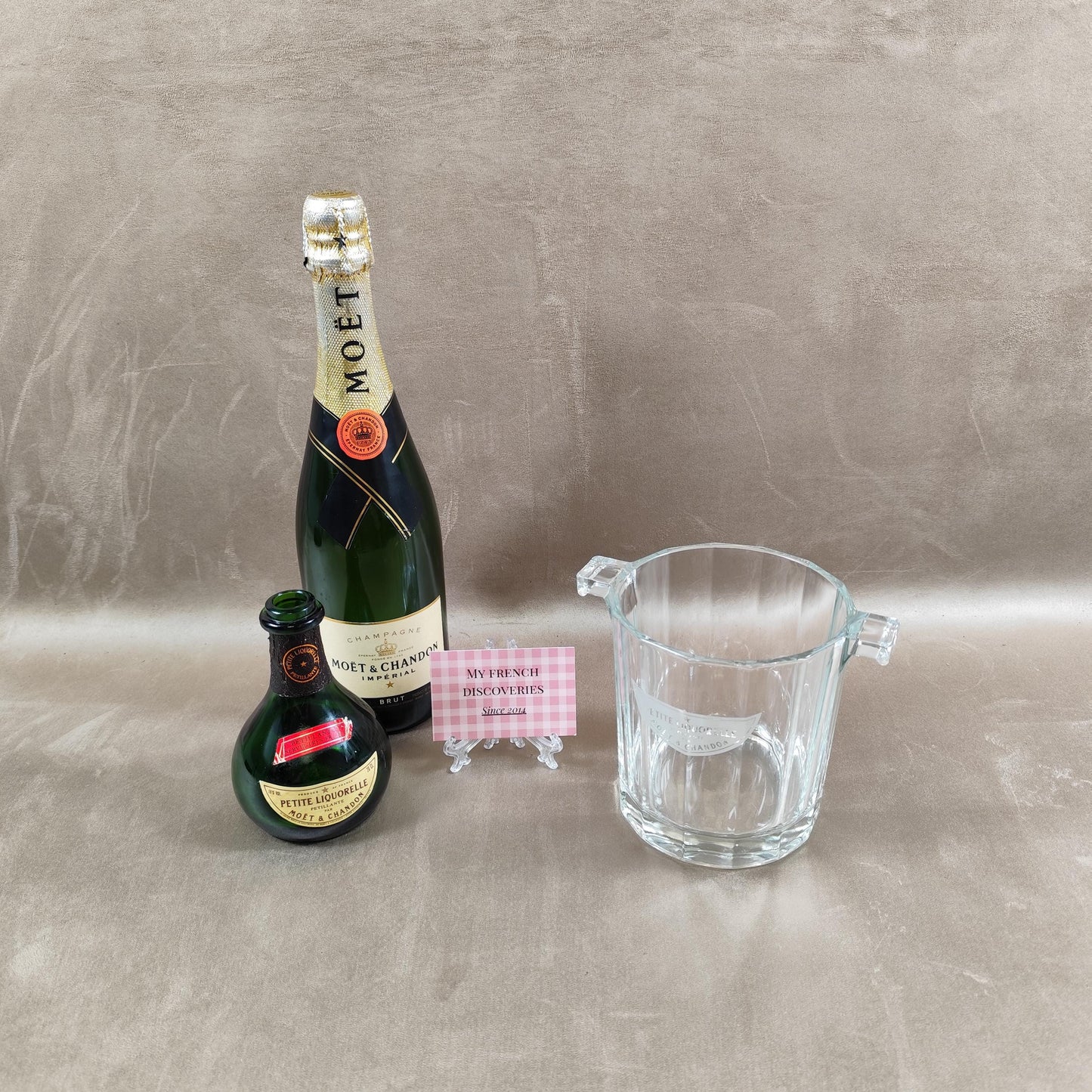 Petit seau à champagne Moët & Chandon en verre Modèle Petite Liquorelle Vintage