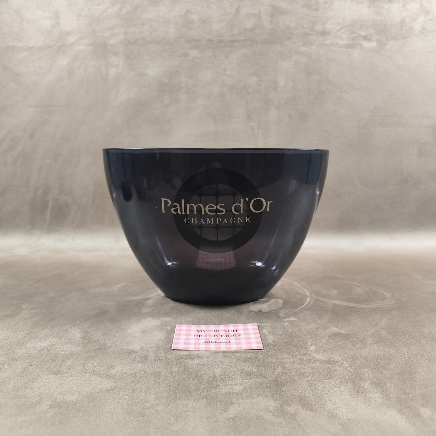 Seau à champagne Palmes dOr en plastique noir fumé Design Mindwine Italy Vintage