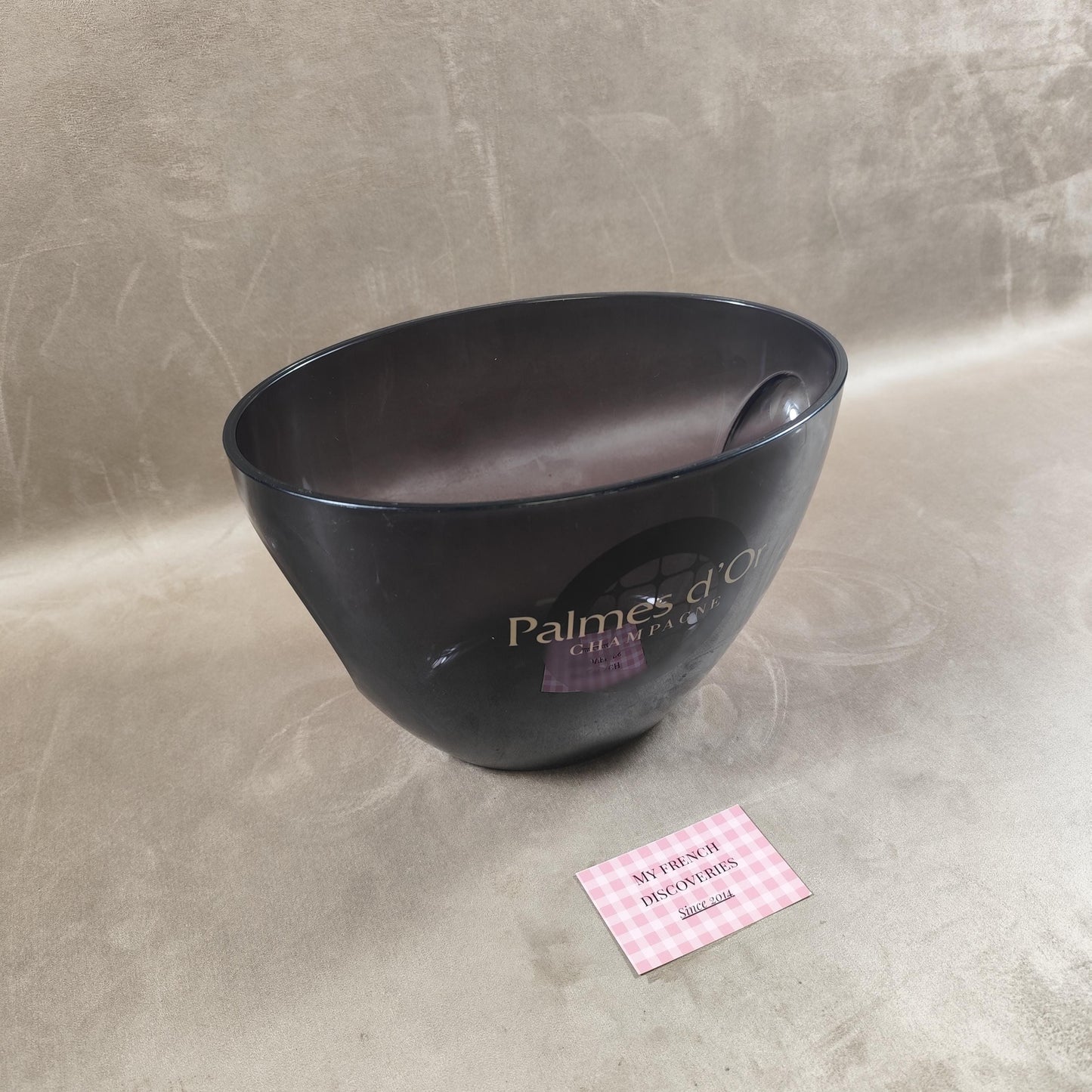 Seau à champagne Palmes dOr en plastique noir fumé Design Mindwine Italy Vintage