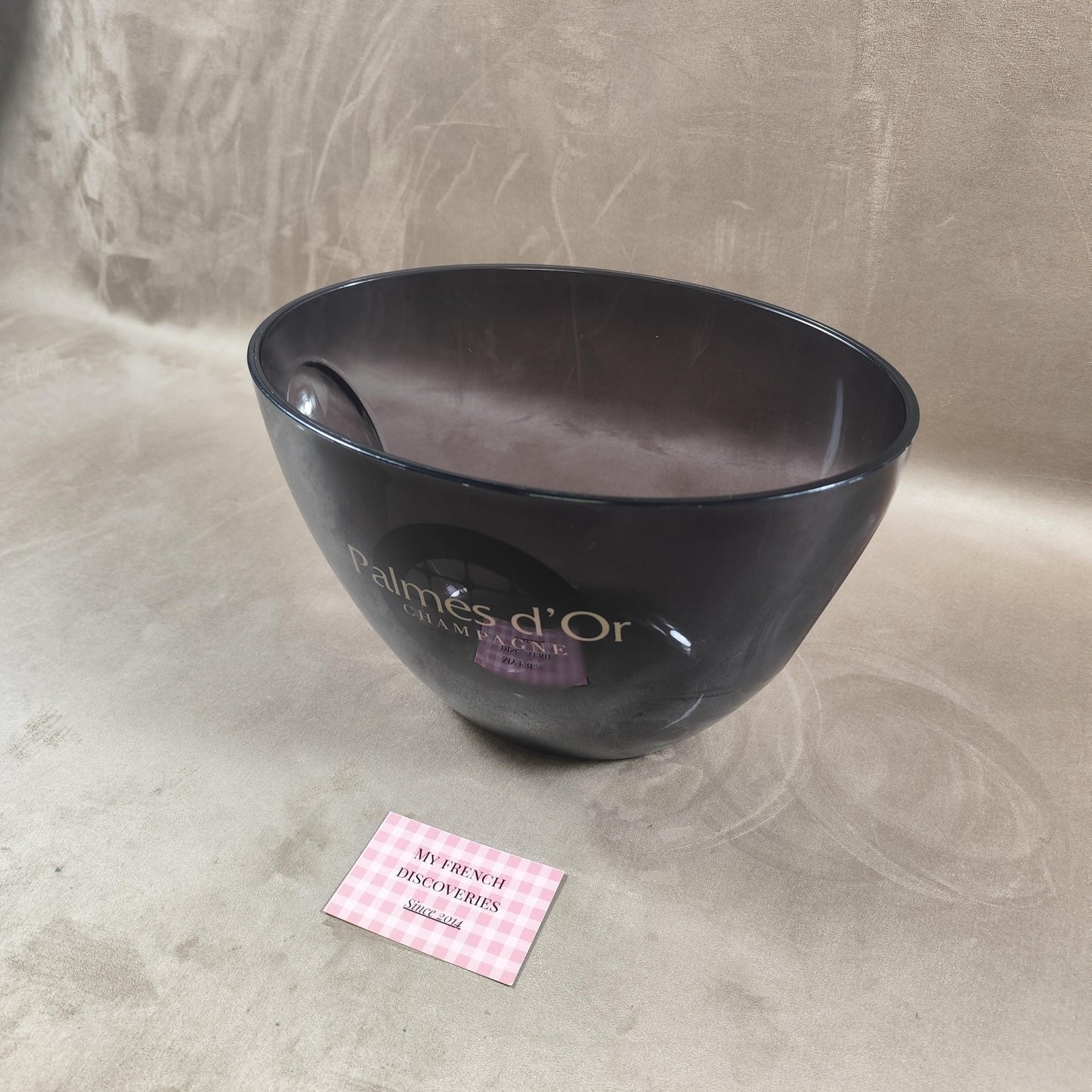 Seau à champagne Palmes dOr en plastique noir fumé Design Mindwine Italy Vintage