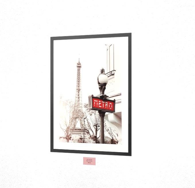 Affiche Paris Tour Eiffel et métro Photographie décorative Format 70 x 50 cm sans cadre