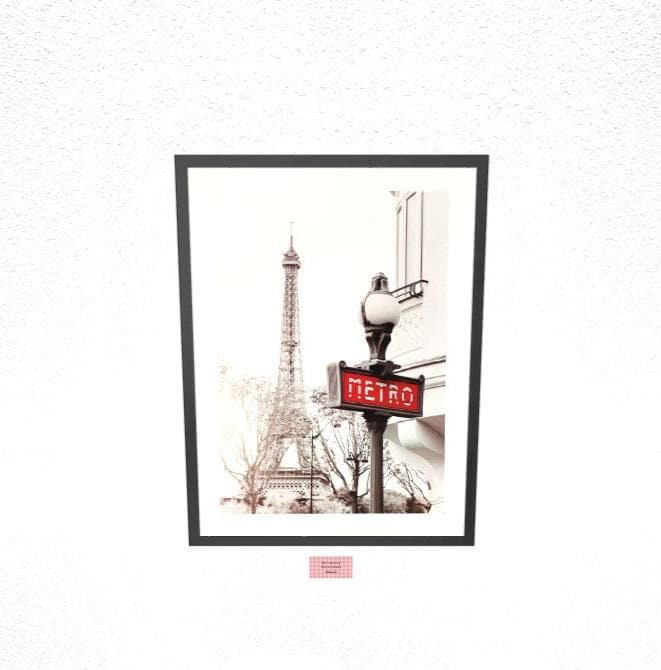 Affiche Paris Tour Eiffel et métro Photographie décorative Format 70 x 50 cm sans cadre