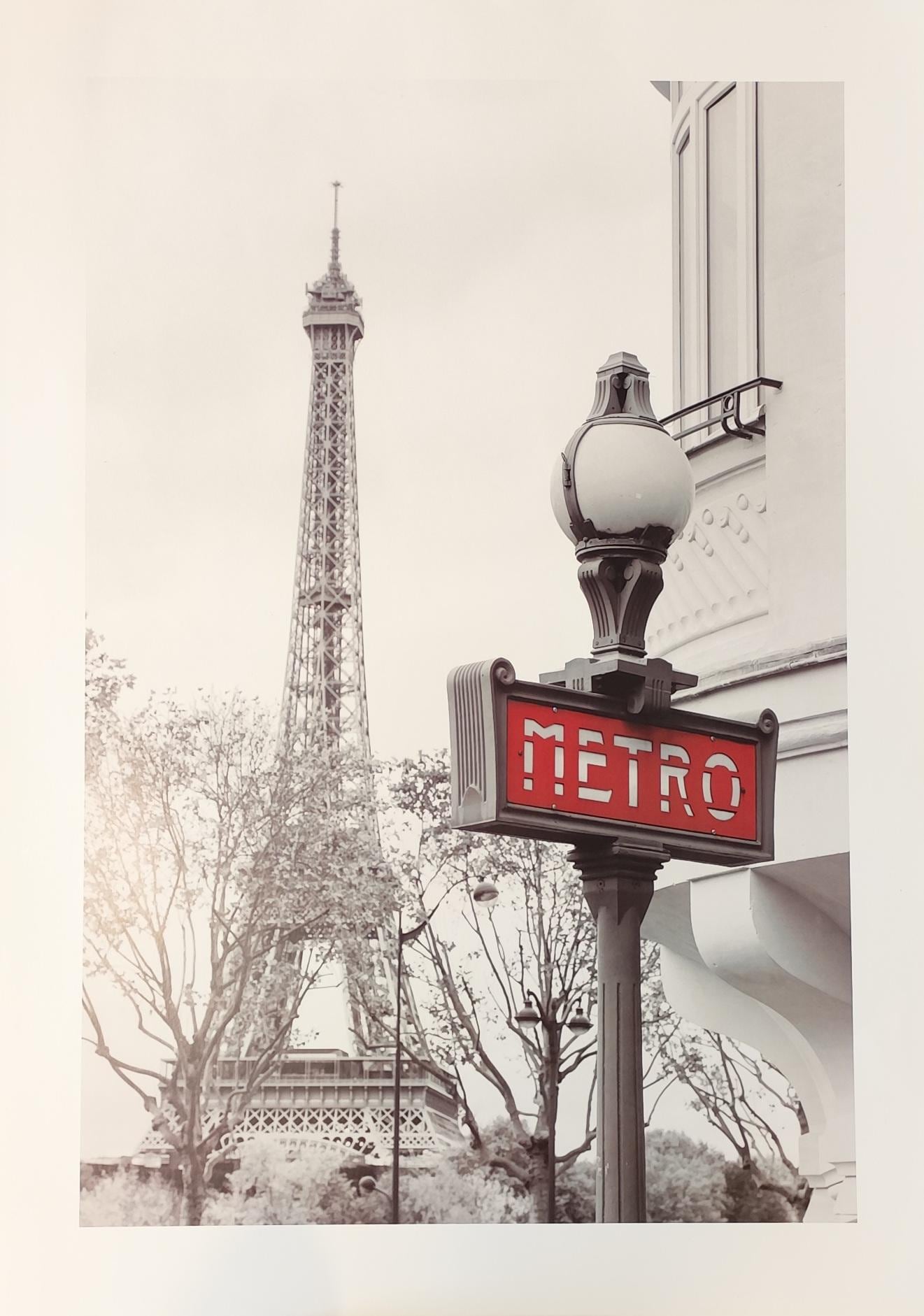 Affiche Paris Tour Eiffel et métro Photographie décorative Format 70 x 50 cm sans cadre
