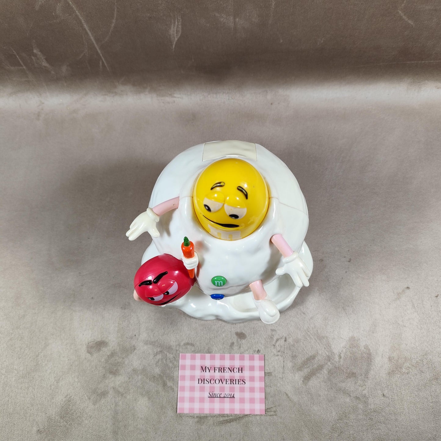Distributeur de M&Ms vintage Modèle bonhomme de neige avec personnages jaune et rouge