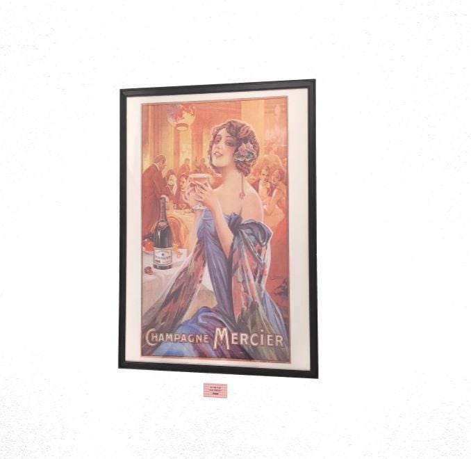 Affiche Champagne Mercier Illustration publicitaire Art déco Format 65 x 40 cm sans cadre