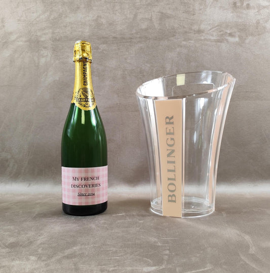 Seau à champagne Bollinger en plastique transparent Grand modèle Publicitaire