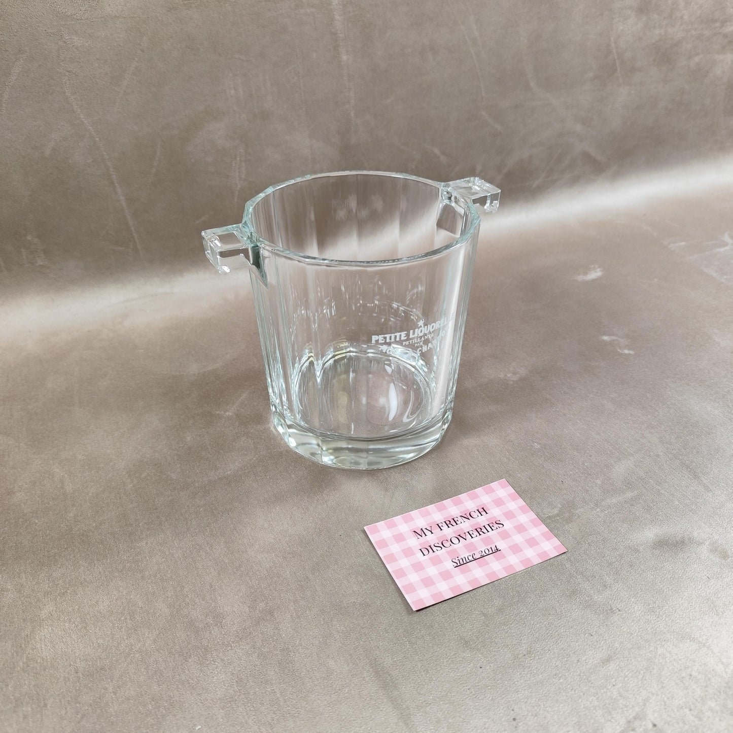 Seau à champagne Moët & Chandon petit format en verre Modèle Vintage Petite Liquorelle