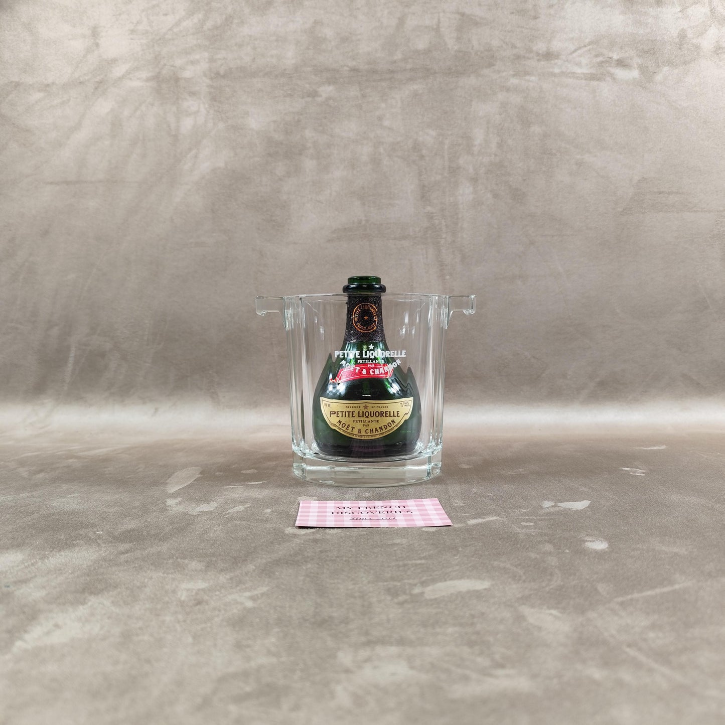 Seau à champagne Moët & Chandon petit format en verre Modèle Vintage Petite Liquorelle