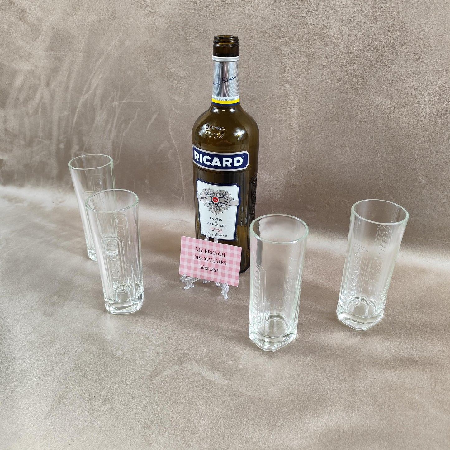 Ensemble de 4 verres Ricard en verre épais Verres publicitaires Bar vintage