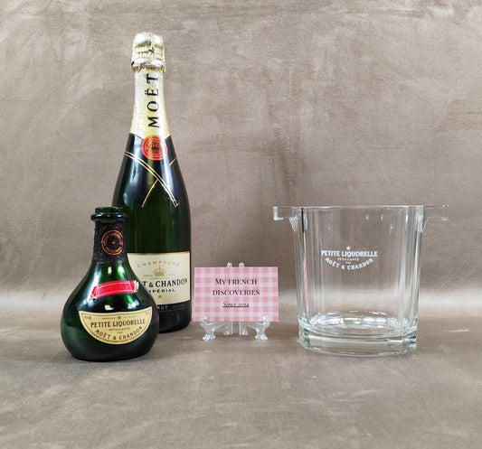 Seau à champagne Moët & Chandon petit format en verre Modèle Vintage Petite Liquorelle