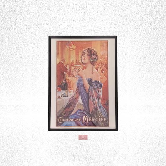 Affiche Champagne Mercier Illustration publicitaire Art déco Format 65 x 40 cm sans cadre