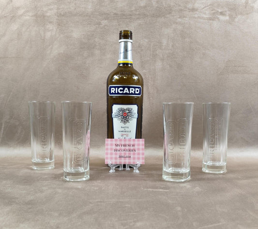 Ensemble de 4 verres Ricard en verre épais Verres publicitaires Bar vintage