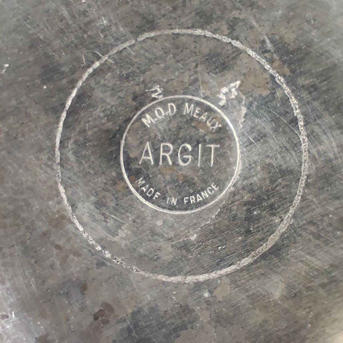 Seau à champagne Besserat de Bellefon en aluminium Argit Epernay Vintage français