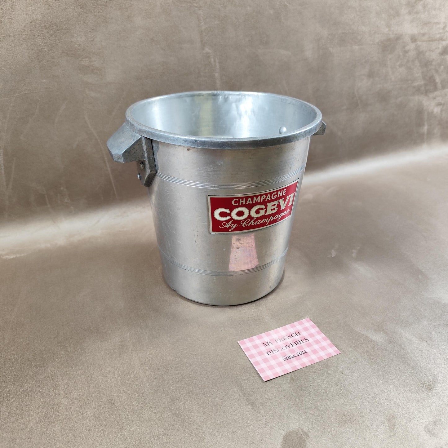 Seau à champagne Cogevi Ay-Champagne en aluminium Vintage français