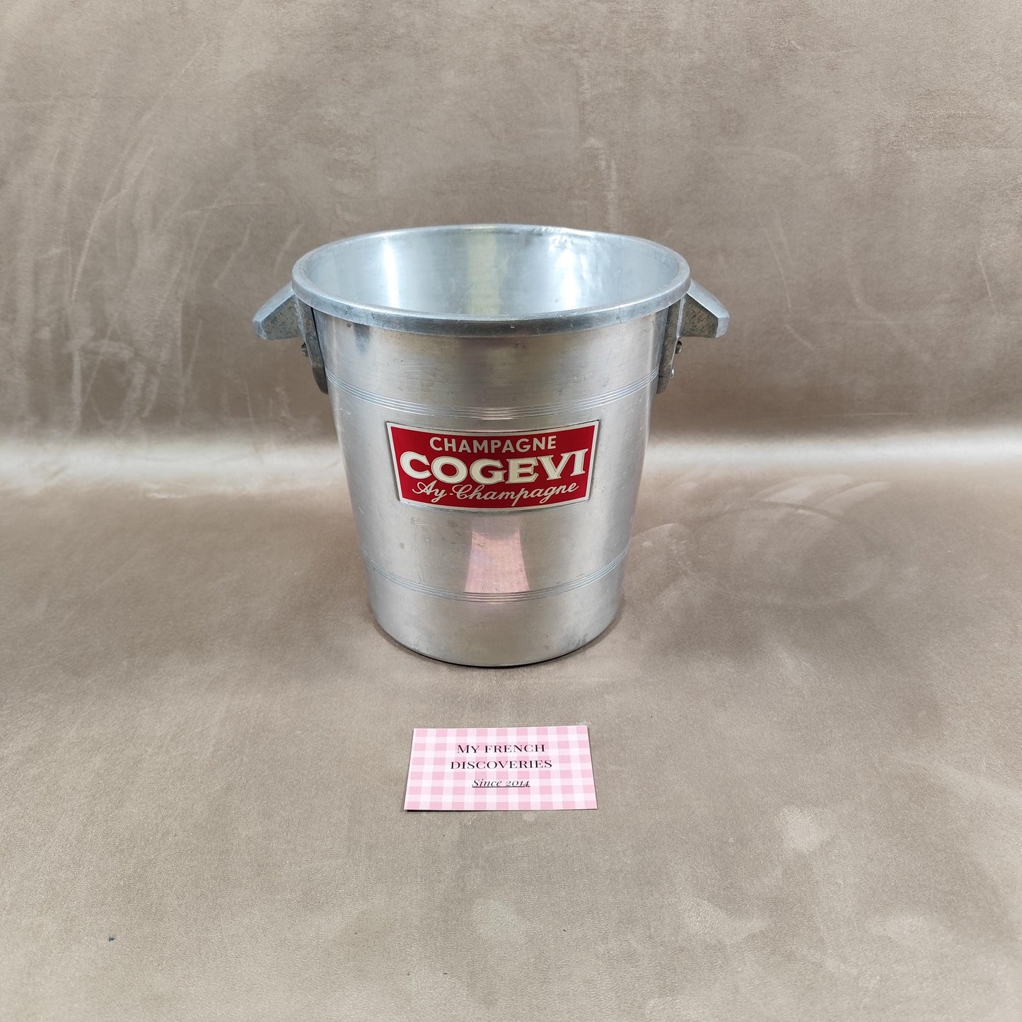 Seau à champagne Cogevi Ay-Champagne en aluminium Vintage français