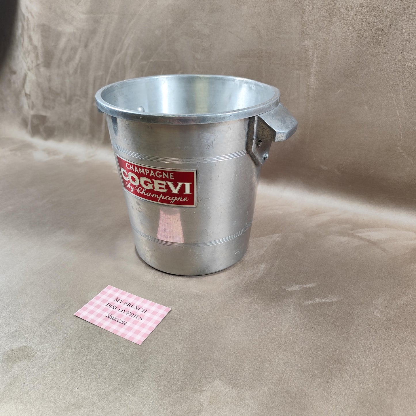 Seau à champagne Cogevi Ay-Champagne en aluminium Vintage français