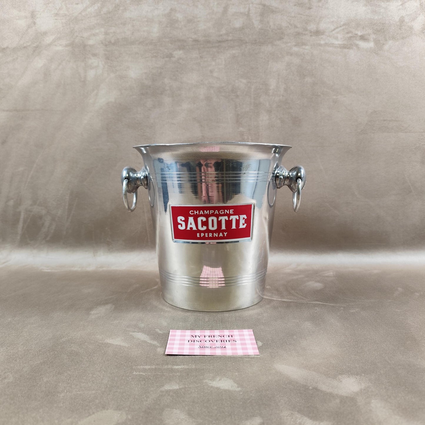 Seau à champagne Sacotte Epernay en aluminium Vintage maison de Champagne