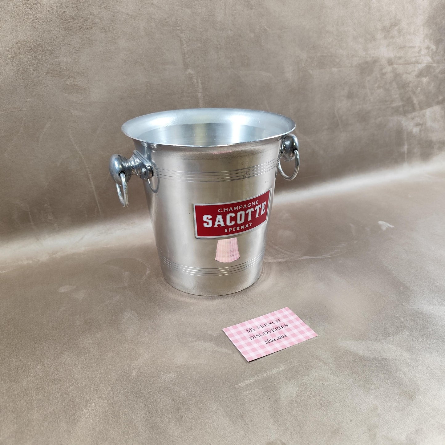 Seau à champagne Sacotte Epernay en aluminium Vintage maison de Champagne